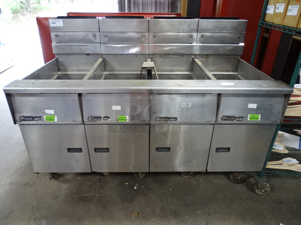 WOW! Pitco Frialator Model SG14-JS Commercial Stainless Steel 4 Well Fryer. 63x34.5x47