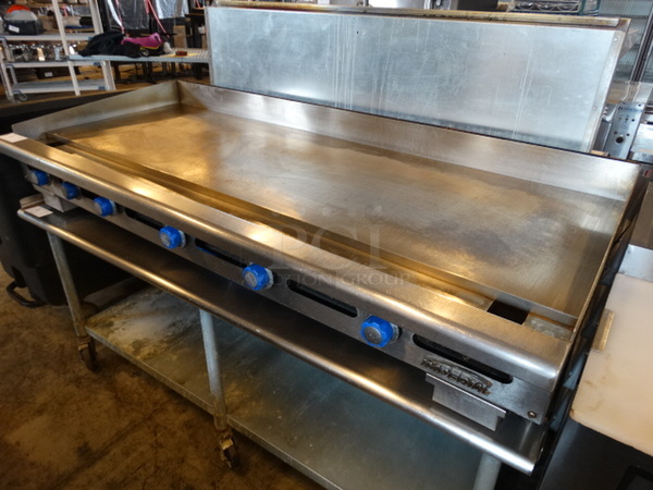 AWESOME! 2014 Imperial 6' Stainless Steel Commercial Countertop Gas Powered Flat Top Griddle w/ Thermostatic Controls and Dormont Gas Hose. 72x34x15