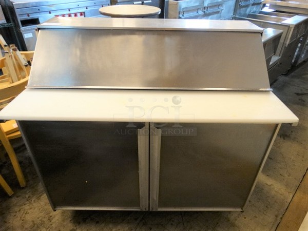 WOW! Silver King Model SKP4812 Stainless Steel Commercial Sandwich Salad Prep Table Bain Marie Mega Top on Commercial Casters. 115 Volts, 1 Phase. 48x30x44. Tested and Working!