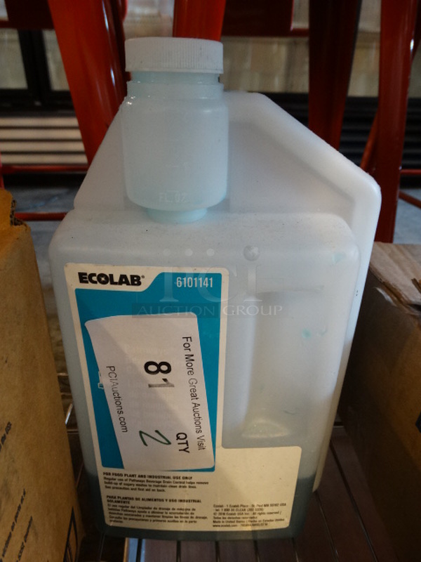 All One Money! Lot of 2 Ecolab Pathways Beverage Drain Control Bottles! 