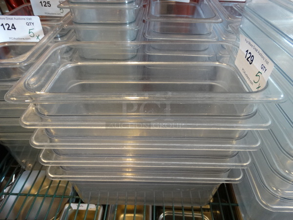 5 Cambro Poly Clear 1/3 Size Drop In Bins. 1/3x6. 5 Times Your Bid!