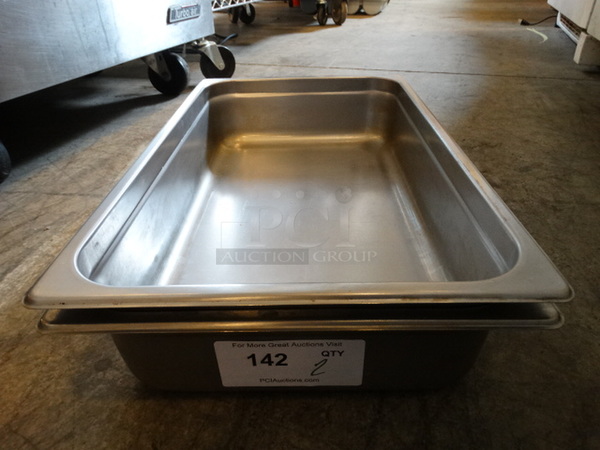 2 Stainless Steel Full Size Drop In Bins. 1/1x4. 2 Times Your Bid!
