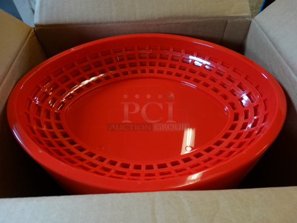 36 BRAND NEW IN BOX! Red Poly Food Baskets. 11.5x9x2. 36 Times Your Bid!