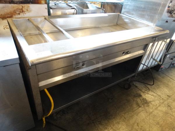 NICE! Stainless Steel Commercial Gas Powered Steam Table w/ Metal Undershelf. 60x32x36