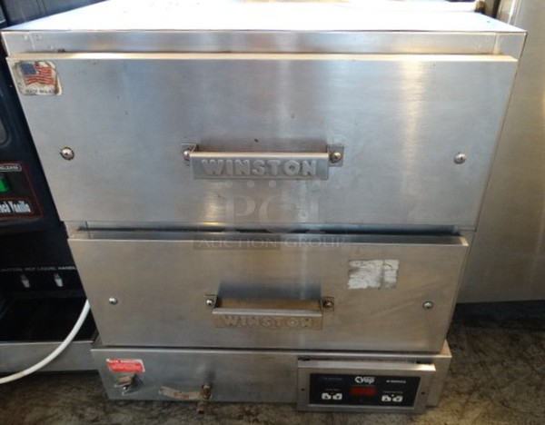 NICE! 2009 Winston Model HBB0D2GE B Series CVap Stainless Steel Commercial 2 Drawer Warmer. 120 Volts, 1 Phase. 24x27x25. Tested and Working!