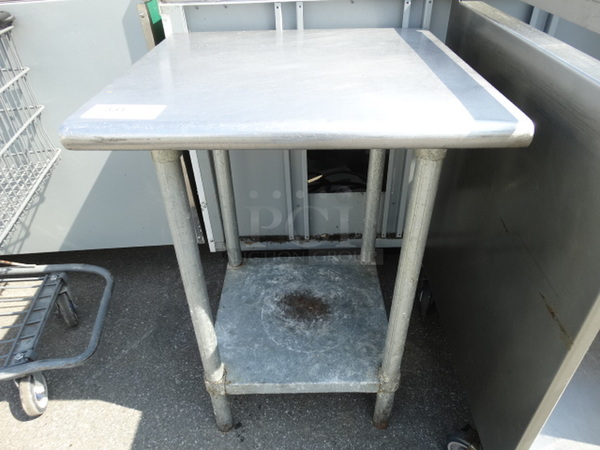 Stainless Steel Table w/ Metal Undershelf. 24x24x34.5