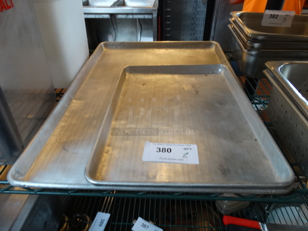 2 Metal Baking Pans. Half Size and Full Size. 13x18x1, 18x26x1. 2 Times Your Bid!