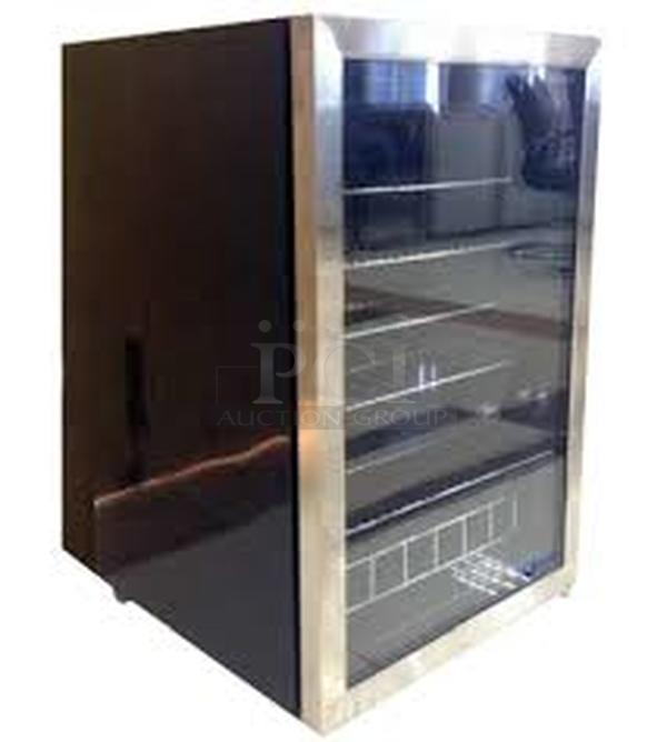 STILL IN THE BOX! BRAND NEW SG Merchandising Model CTH05-SZ Commercial Electric Sub Zero Single Glass Door Cooler. Stock Photo, Cosmetic Differences May Occur 110 Volt 21.26x21.57x33.27 