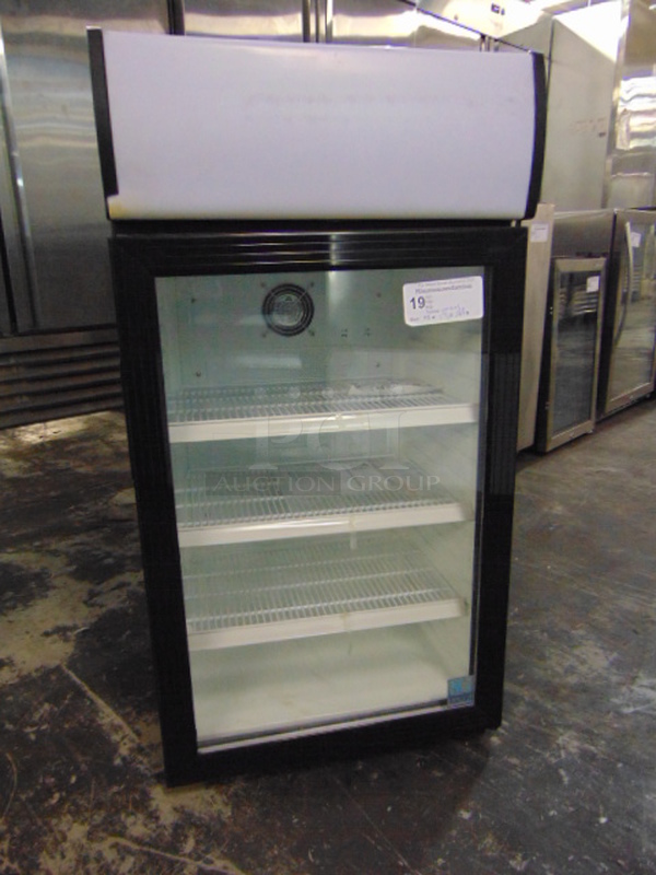 NEW! SG Merchandising Model CT-3 Commercial Stainless Steel Electric Sub Zero Single Glass Door Countertop Cooler. 115 Volt 19.5x17.5x36.75 Tested And Working. 