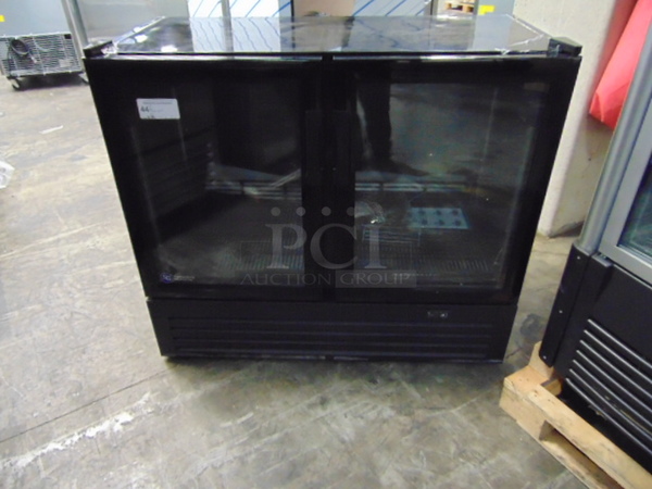 NEW! SG Merchandising Model DD-12 Commercial Electric Double Glass Door Cooler.  110 Volt 46.75x23x41 Tested And Working.