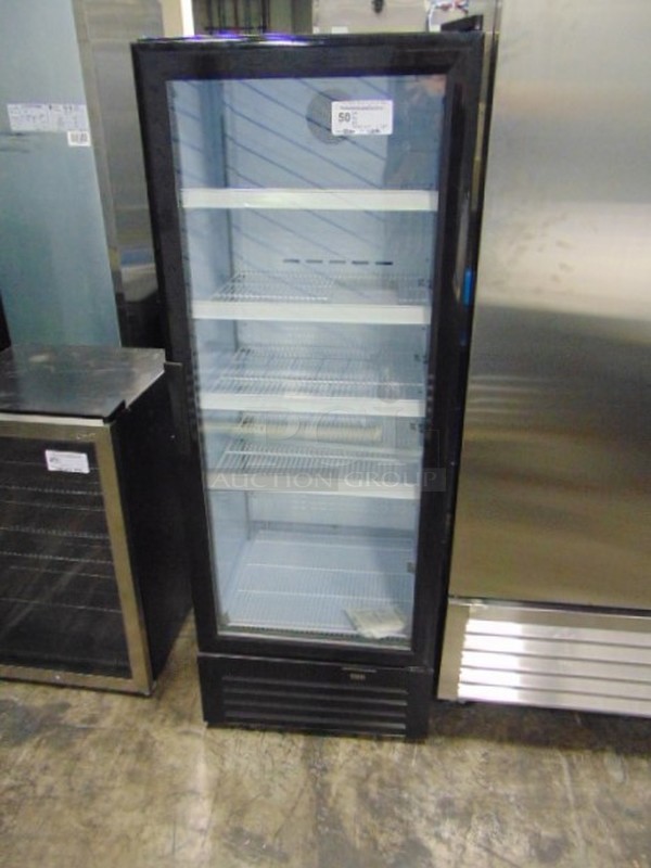 GREAT! SG Merchandising Model SD-12 Commercial Stainless Steel Electric Single Glass Door Cooler. 110 Volt 23.25x23x62.75 Tested And Working. 