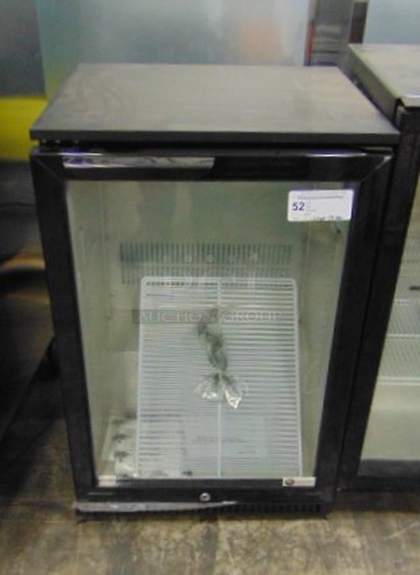 NICE! SG Merchandising Model CTH05-BB-BL Commercial Electric Single Glass Door Cooler. 110 Volt 22x20.25x33.5 Tested And Working.