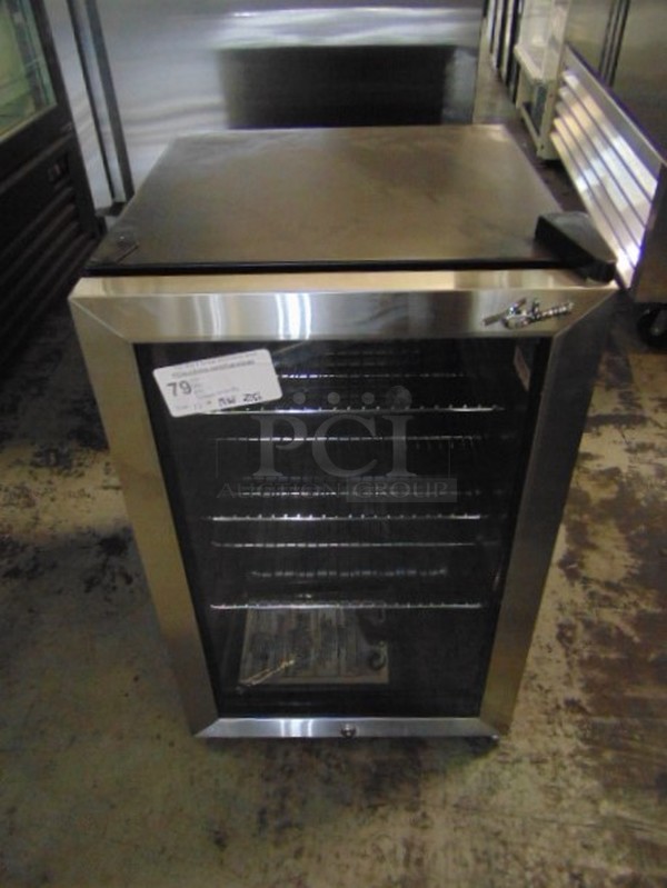 BRAND NEW! Glaros Model CTH05-SSGD Commercial Stainless Steel Electric Single Glass Door Refrigerator. 110 Volt 17x19.5x27.5 Tested And Working.  