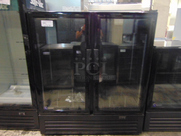 BEAUTIFUL! BRAND NEW SG Merchandising Model DD-20 Commercial Electric Double Glass Door Cooler. 110 Volt 46.5x23.5x54.5 Tested And Working.