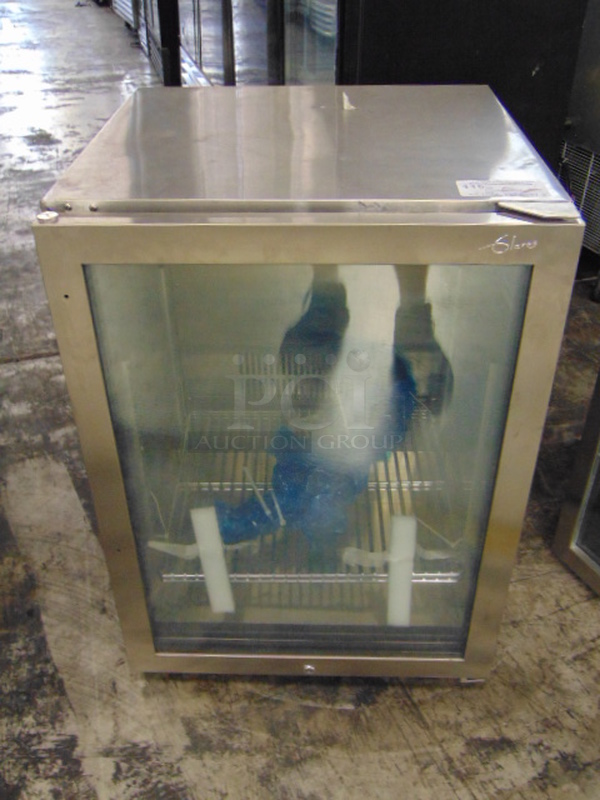WOW! BRAND NEW Glaros Model UCD5-SSGD Commercial Stainless Steel Electric Below Freezing Single Glass Door Indoor/Outdoor Undercounter Beer Froster. 110 Volt 23.75x23.5x34 Tested And Working. 