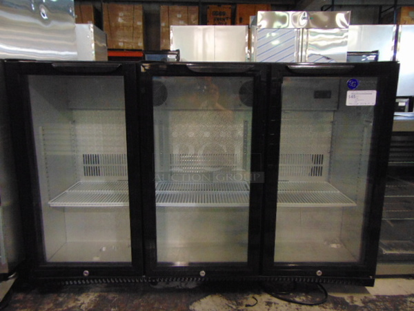 COOL! BRAND NEW SG Merchandising Model BB-12H3 Commercial Electric Triple Glass Door Cooler. 110 Volt 53.25x20.5x35 Tested And Working.