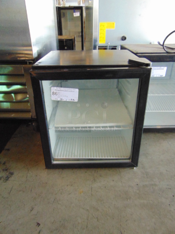 NEW! Commercial Electric Single Glass Door Countertop Refrigerator. 17.5x18x19.75