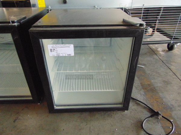BRAND NEW! Commercial Electric Single Glass Door Countertop Refrigerator. 17.5x18x19.75 Tested And Working.