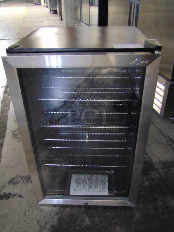 FABULOUS! BRAND NEW Glaros Model CTH05-SSGD Commercial Electric Single Glass Door Refrigerator. 110 Volt 21.25x21x33.75 Tested And Working