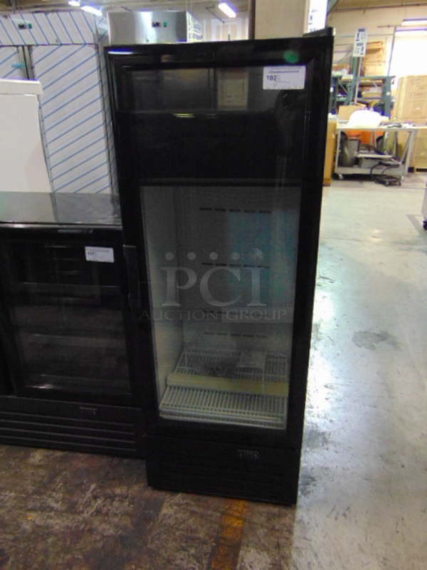 BEAUTIFUL! BRAND NEW SG Merchandising Model SDH-12LCD Commercial Electric Single Glass Door Cooler. 110 Volt 23x24.5x62 Tested And Working.
