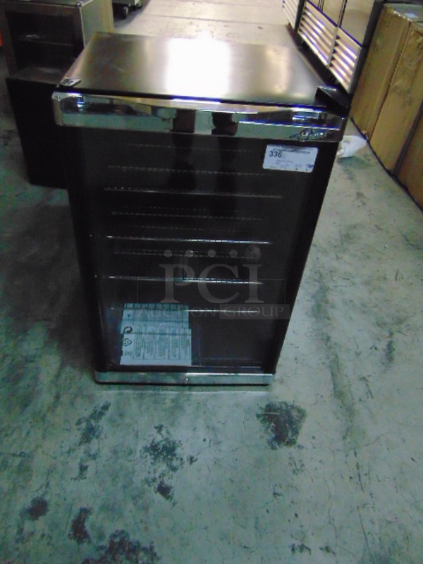 BEAUTIFUL! BRAND NEW Glaros Model CTH05-CD Commercial Electric Single Glass Door Refrigerator. 110 Volt 21.25x21.5x27 Tested And Working