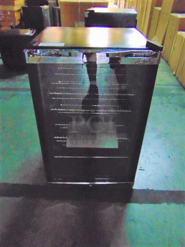 EXCELLENT! BRAND NEW Glaros Model CTH05-CD Commercial Electric Single Glass Door Refriferator. 110 Volt 21.25x21.5x32.75 Tested And Working