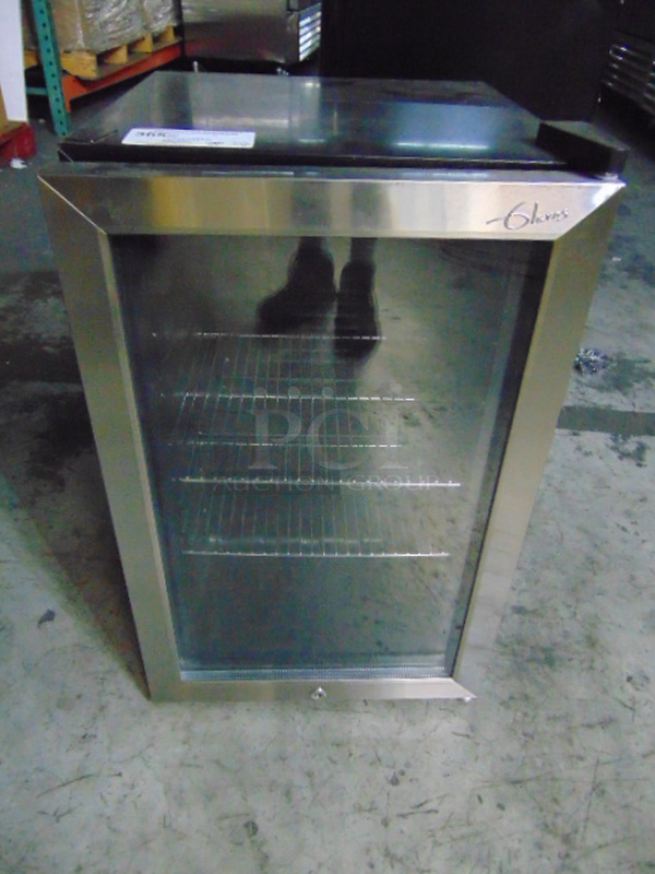 NICE! Glaros Model CTH03-SSGD Commercial Electric Single Glass Door Refrigerator. 110 Volt 17x18.5x27.5 Tested And Working