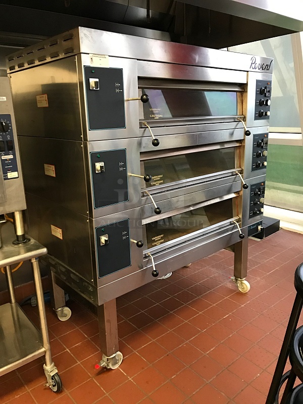 Revent 649U HC 3x31211 Triple Stack Electric Modular Deck Oven w/ Stone Hearth, 208v 3ph, Tested & Working!!!