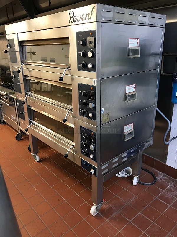 Revent 649U HC 3x31211 Triple Stack Electric Modular Deck Oven w/ Stone Hearth, 208v 3ph, Tested & Working!!! - Image 2 of 6