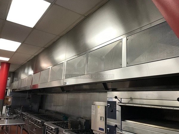 Caddy Stainless Steel Type 2 Kitchen Grease Hood, Complete Package Includes Fire Suppression System, Exhaust & Return Fans & Intelli-Hood Management System, Tested & Working! (Buyer to Remove)