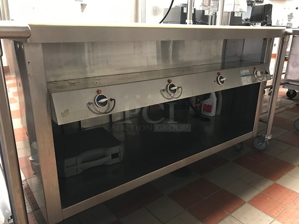 Duke DC-TEHF60SSM Thurmaduke 4 Well Steam Unit, 2 Duke Steam Table Adapter Plates 208V 1Ph & Duke Over Shelf w/ Heat Lamp. DC-Double Overshelf, 120V 1Ph, Tested & Working! - Image 4 of 7