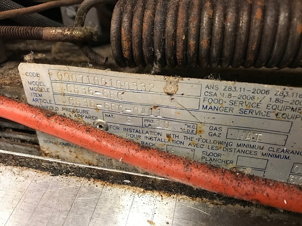 U.S. Range C836-6RC 36" 6 Burner Heavy Duty Range w/ CONVECTION Oven Natural Gas, Tested & Working! - Image 6 of 6