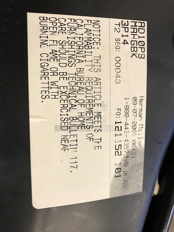 (2) Black Laminated Wooden Desks w/ 4 Herman Miller Vinyl Task Chairs - Image 4 of 4