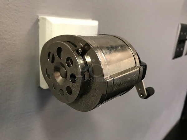 X-ACTO Model L Manual Pencil Sharpener, 4-3/4 x 2-3/4 x 4-1/4 Inches, Chrome/Black - Image 1 of 3