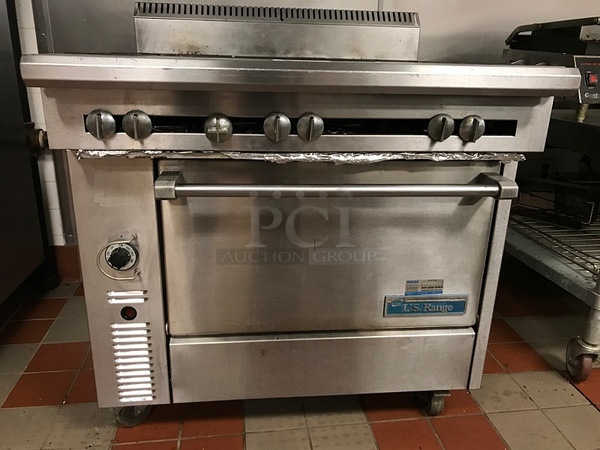 U.S. Range C836-6RC 36" 6 Burner Heavy Duty Range With Standard Oven, Natural Gas, Tested & Working! - Image 3 of 4