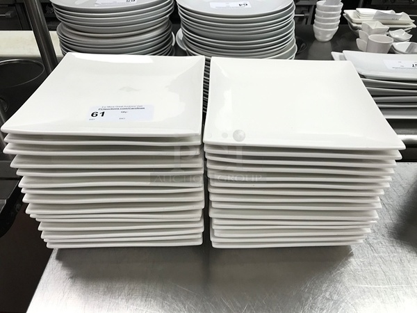 (30) 10 Strawberry Street WEL-11SQ Whittier Elite 10" White Square Porcelain Plate - Image 1 of 2