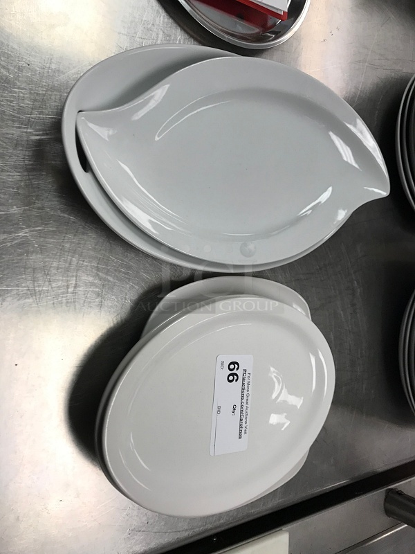 (5) Cordon Blue White Round Porcelain Plates