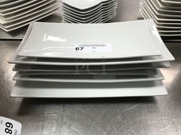 (6) Oneida White Rectangle Porcelain Serving Platters  - Image 1 of 2