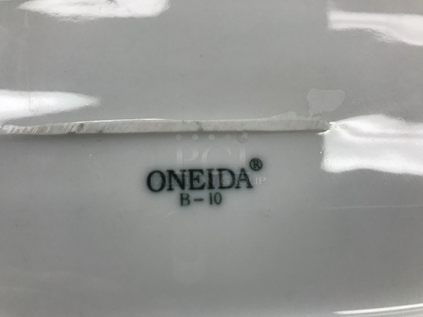(6) Oneida White Rectangle Porcelain Serving Platters  - Image 2 of 2