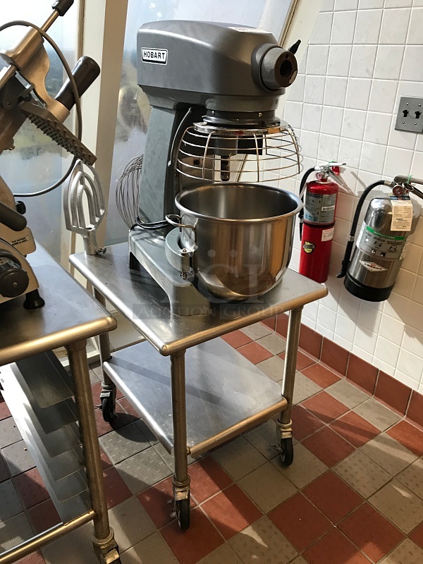 Excellent! Hobart Legacy HL200 20 Qt. Commercial Planetary Stand Mixer w/ Accessories & 15 Minute Timer, Includes Stainless Steel Stand on Casters, 120v 1ph, Tested & Working! (See Video)