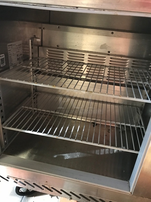 Victory VUR-72 Stainless Steel Three Door Refrigerated Worktop Cooler 115V 1Ph  - Image 3 of 5