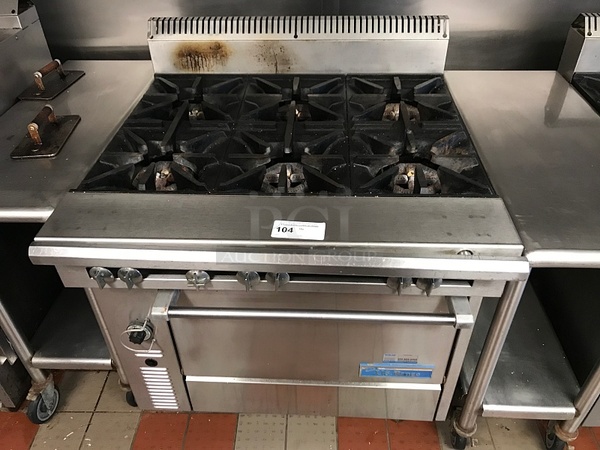 US Range 6 Burner Natural Gas Range w/ Standard Oven, Tested & Working! - Image 1 of 4