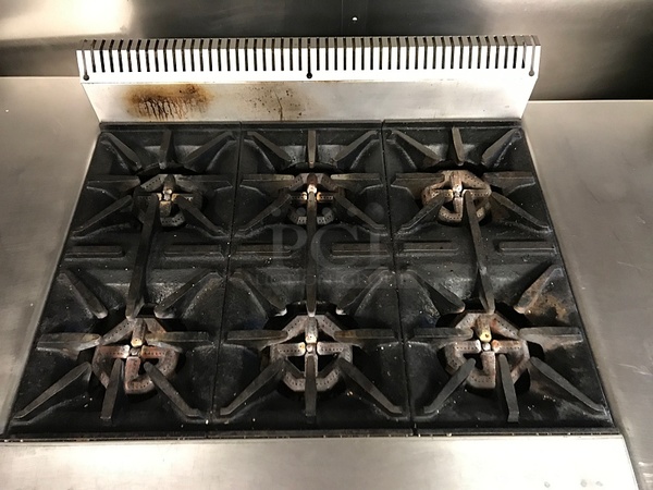 US Range 6 Burner Natural Gas Range w/ Standard Oven, Tested & Working! - Image 2 of 4