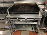 U. S. Range Natural Gas 86" Cuisine Series Range Match Lava Rock Charbroiler w/ Adjustable Grates & Storage Base, 90,000 BTU, Tested & Working!