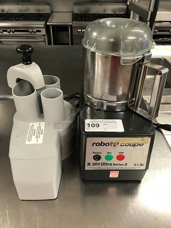 Robot Coupe R301 Ultra Series D 3 1/2 Qt Food Processor w/ Extra Bowl, 115v 1ph, Tested & Working! (See Video) - Image 1 of 4