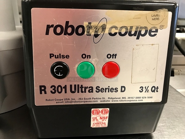 Robot Coupe R301 Ultra Series D 3 1/2 Qt Food Processor w/ Extra Bowl, 115v 1ph, Tested & Working! (See Video) - Image 4 of 4