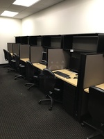 5x Herman Miller Desk w/ Overhead Storage, Cubicle Partition Panels & Task Chair