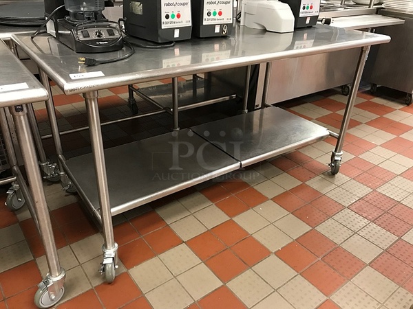 Stainless Steel Work Table On Casters