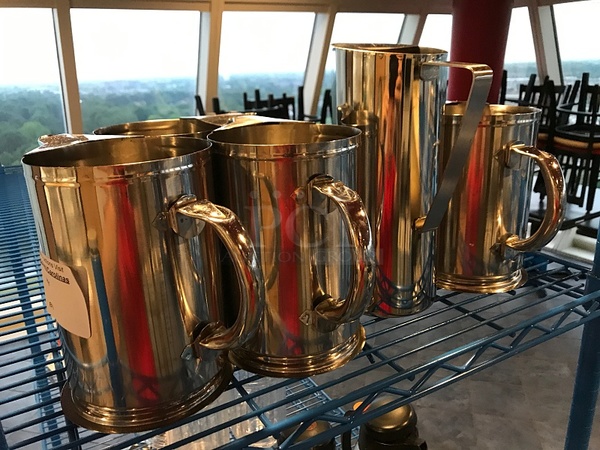Five Stainless Steel Water Pitchers - Image 2 of 2