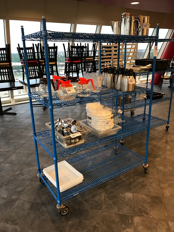 Blue Metro Rack w/ Four Shelves on Casters - Image 1 of 2
